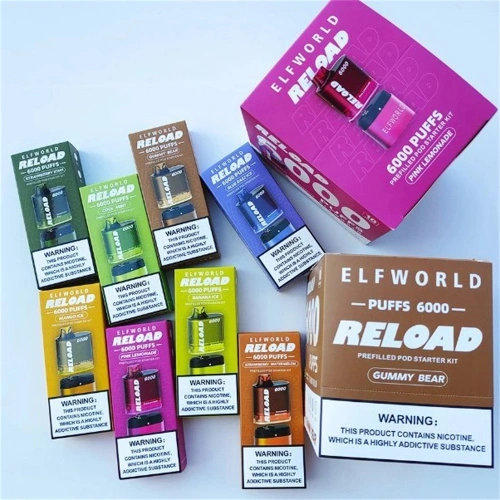 Elf World Reload 6000 Puff -kertakäyttöinen pakkaus Vapes